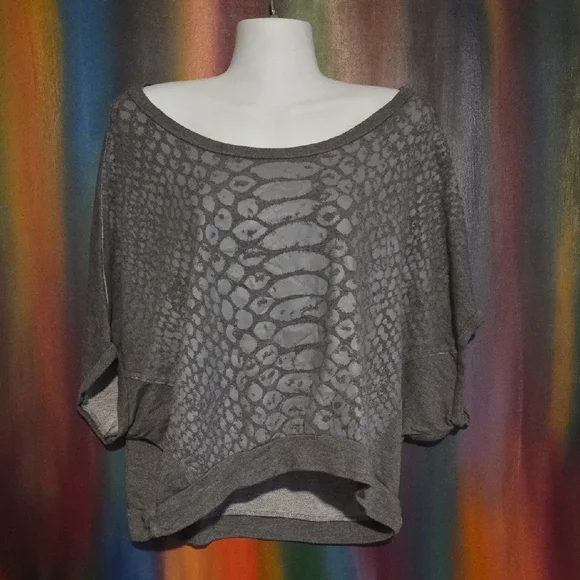 Seven7 Gray Patterned Women's Top - Picture 1 of 7